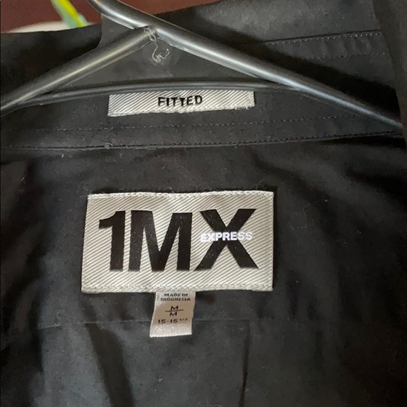 Express 1MX fitted black long sleeve button down - Picture 3 of 3